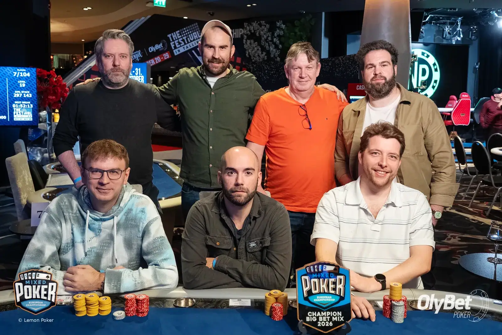 The Welcomer Big Bet Mix final table, with Christophe Stammet front right.