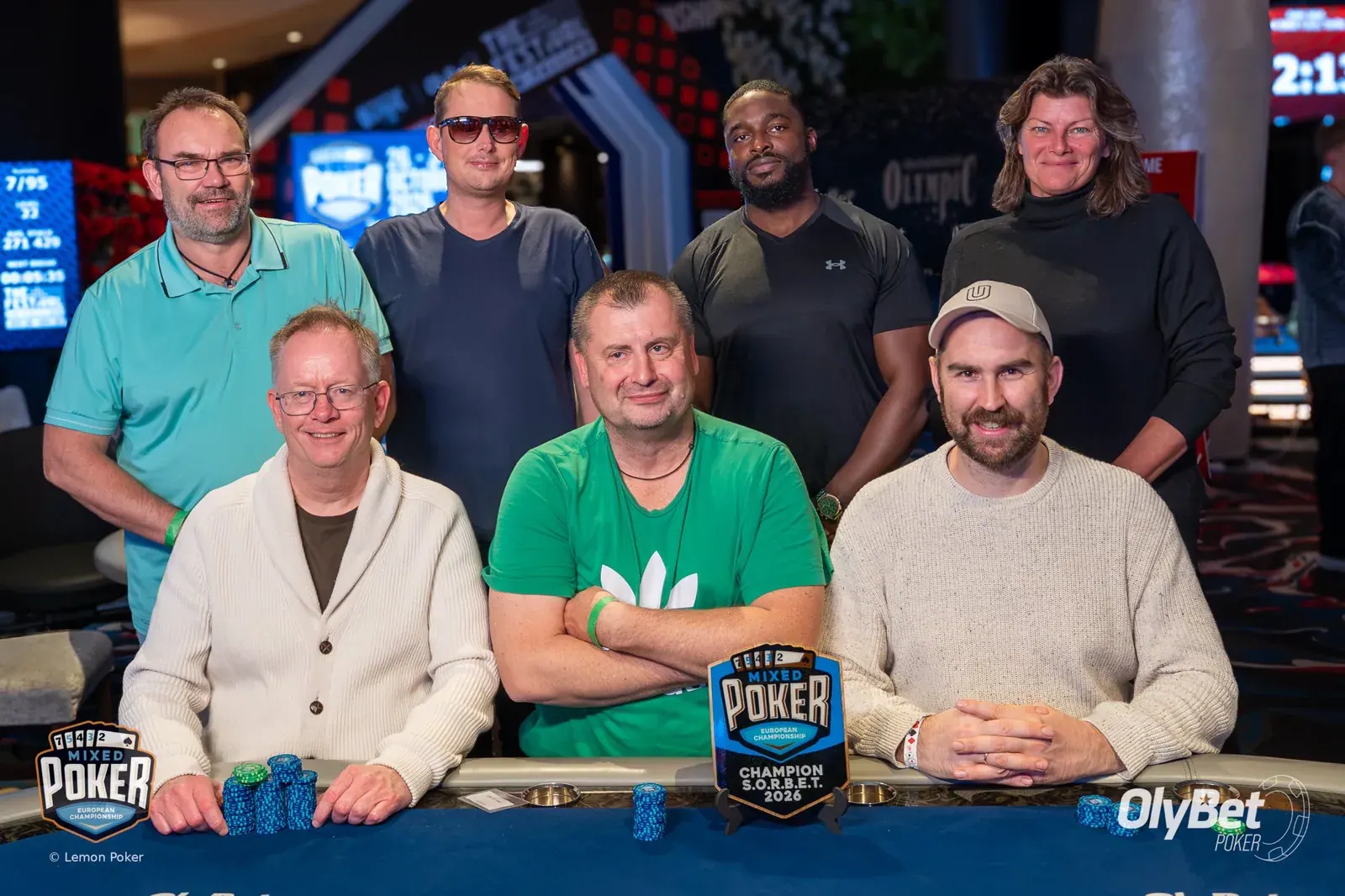 The S.O.R.B.E.T. final table, with Raymond Forsland back row, far left.
