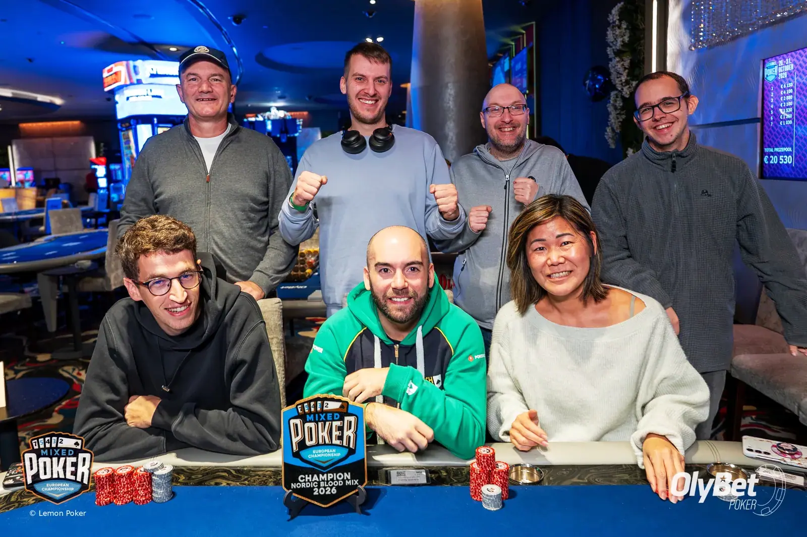The Nordic Blood Mix final table, with Nicolas Bokowski front centre.